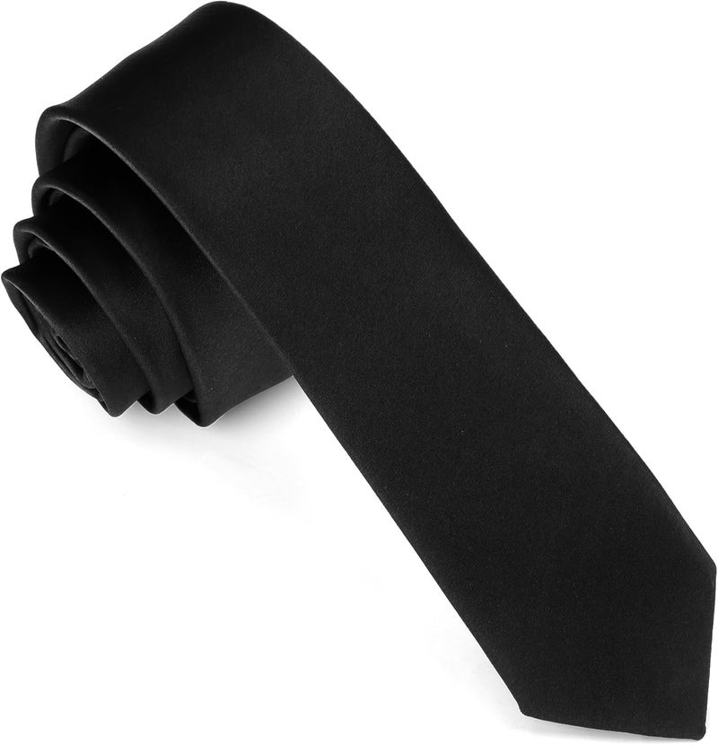 DR ANISON Skinny Tie Men Women 2" (5CM) Slim Necktie Solid Thin Ties Formal - Image 1